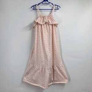 Tea Collection‎ Girls Confetti Crystal Pink Ruffled Midi Dress Size 7